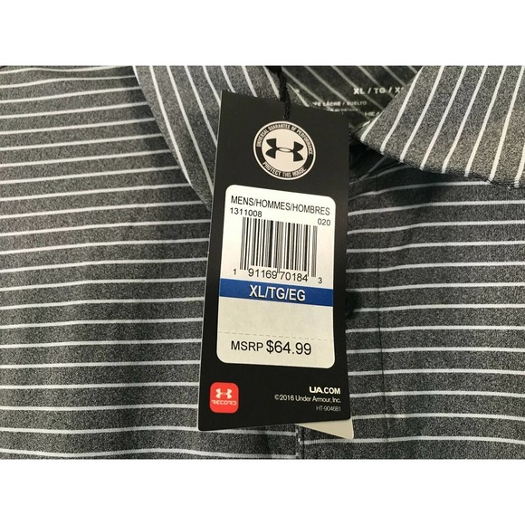 Under Armour Playoff Core Short Sleeve Polo - Men's Size XL - Gray - Picture 8 of 8